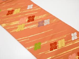 斜め縞に花菱模様織り出し名古屋帯